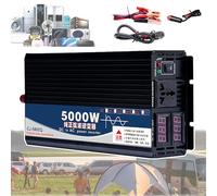 Inversor De Onda Sinusoidal Pura (1600W-8000W), Inversor Para Coche De 12V/24V/48V/60V A 220V, Con Tomas Universales De 1/2 Y Pantalla De Voltaje, Para Autocaravanas, Camiones, Coches,5000W-48V