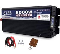 Inversor de Onda Sinusoidal Pura 3500W 5000W 6000W 8000W 10000W 12000W 16000W Convertidor Corriente CC 12V 24V 48V 60V 72V a CA 110V/220V 230V Adaptador Coche con Control Remoto(6000W,12Vto110V)