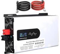 Inversor de Onda sinusoidal Pura 5000W 6000W 8000W 10000W 12000W Convertidor de Corriente CC 12V 24V 48V 60V 72V 96V a CA 110V 220V 230V Adaptador Cargador Onda Sinusoidal Coche(6000W,24Vto110V)