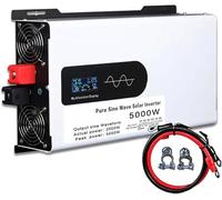 Inversor de Onda sinusoidal Pura 5000W 6000W 8000W 10000W 12000W Convertidor de Corriente CC 12V 24V 48V 60V 72V 96V a CA 110V 220V 230V Adaptador Cargador Onda Sinusoidal Coche(5000W,12Vto220V)