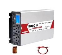 Inversor de Onda sinusoidal Pura DC 12v/24v a AC 110V/220V 6000W 8000W convertidor de Banco de energía inversor Solar Enchufe Doble con Puerto USB(8000W Remote Control,24V_220V(50HZ)_General)