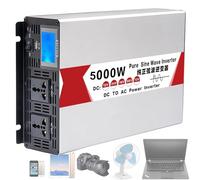 Inversor De Onda Sinusoidal Pura De 4000W-8000W, Convertidor De Voltaje De 12V-60V A 110V/220V, Inversor De Corriente Para Coche, Pantalla Lcd, Con 2 Salidas De CA Y Puerto Usb.,5000W-12Vto110V