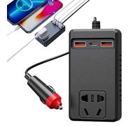 Inversor de Potencia para Coche | Inversor de 220V CA para Automóvil,Adaptador Cargador Portátil con Control Temperatura para Viajes Camión Acampada Vehículo Portátil Autocaravana