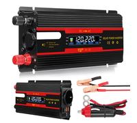 Inversor de tensión CC 12 V/24 V a CA 230 V, onda sinusoidal modificada, inversor solar, 700 W/2000 W con enchufes europeos, 2 adaptadores USB para coche, camión, caravana, camping