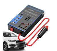 Inversor de vehículo - Enchufe convertidor de 200 W, cargador USB, adaptador de salida de 12 V a 110 V con puerto QC 3.0, herramienta compacta de enchufe de coche, puertos de CA para dispositivos