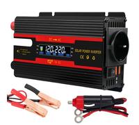 Inversor de voltaje CC 12 V/24 V a CA 230 V, inversor de onda sinusoidal modificada, 2000 W con enchufes europeos, 2 USB y pantalla LCD, adaptador de corriente para coche, camión, caravana, camping