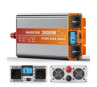 Inversor Inversor Corriente Onda Sinusoidal Pura 5000 W 6000 W CC 12 V CA 220 V 230 V con Pantalla LCD Control Remoto con 2 Tomas CA para Caravana Camión Coche Convertidor(24V,230V_Peak 3000W)