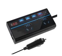 Inversor Inversor Corriente para Coche 12 V/24 V CC A 110 V/220 V CA Convertidor USB/PD/Tipo C Cargadores 200 W 8 Puertos Interruptor Encendido/Apagado(ABS B)