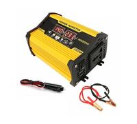 Inversor Inversor De Corriente Onda Sinusoidal Modificada para Coche 4000 W Transformador Voltaje 12 V CC A 220 CA/110 Convertidor Enchufe USB Doble(12 V 220V,Yellow A)