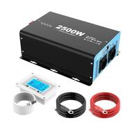 Inversor Inversor Onda Sinusoidal Pura 2500 W Potencia Máxima Continua 5000 W CC 12 V A CA 230 V 50 Hz Enchufe Europeo LCD Portátil Accesorios para Coche.