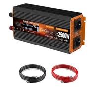 Inversor Inversor Onda Sinusoidal Pura 6000/4500W/2500W DC 12V A AC 230V 50Hz Convertidor Medidor Voltaje Coche con Enchufe Estándar La UE(2500W)