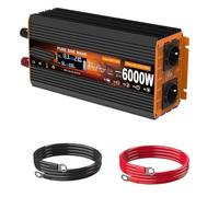 Inversor Inversor Onda Sinusoidal Pura 6000/4500W/2500W DC 12V A AC 230V 50Hz Convertidor Medidor Voltaje Coche con Enchufe Estándar La UE(6000W)