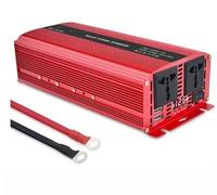 Inversor Inversor Universal para Coche De 12 V/24 V CA 220 V con Pantalla LED 4 USB para Exteriores Camping Adaptador De Transferencia De Energía Transformador de Voltaje(3000W Red,12V)