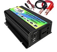 Inversor, Inversores de Corriente Carga USB 3000W DC 12V TO AC 220V Cargo DE POTERA ALIMENTACIÓN Portal Cargador Adaptador 12 A CA 220 Onda sinusoidal modificada(Black 12V to 220V)