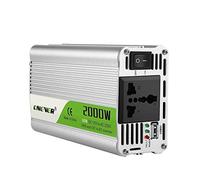 Inversor, Inversores de Corriente USB de Carga 2000W vatios DC 12V a 220V AC portátil energía Coche Inversor Cargador Adaptador convertidor a 12 220 Onda sinusoidal modificada(Siliver)
