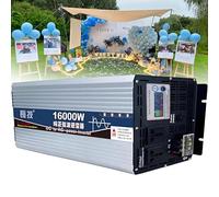 Inversor Onda Pura Corriente 2200W 3000W 4000W 5000W 6000W 8000W 10000W 12000W 16000W(Pico) Transformador DC 12V/24V/48V/60V/72V a 110V/220V 230V AC,Convertidor Inversor Coche(16000W,24Vto220V)