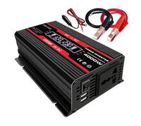 Inversor Onda Pura Inversor Corriente Coche 4000W 12V A 110V/220V Pantalla LCD Transformador Voltaje Adaptador Coche Convertidor Carga Onda Sinusoidal Modificada(12V to 220V Black)
