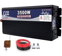 Inversor Onda Sinusoidal Pura 3500W 5000W 6000W 8000W 10000W 12000W 16000W Inversor Corriente 12V/24V/48V/60V a 110V/220V 230V DC a AC con Control Remoto para Coche Camping Camión(3500W,12Vto220V)