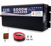Inversor Onda Sinusoidal Pura 3500W 5000W 6000W 8000W 10000W 12000W 16000W Inversor Corriente 12V/24V/48V/60V a 110V/220V 230V DC a AC con Control Remoto para Coche Camping Camión(6000W,24Vto220V)