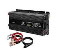 Inversor Potencia Máxima 2600 W CC/CA 12 V CA/220 V para Coche Enchufe Universal con Luz LED Fuente Alimentación Portátil(2000W Black LED)