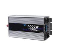 Inversor Potencia Onda Sinusoidal Pura 3000 W/6000 W 12 V CC A 220 V CA 2 Salidas con Puertos Carga USB 2,1 A Toma Universal(12V,6000W)