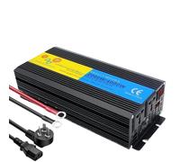 Inversor Potencia Onda Sinusoidal Pura con Enchufe Universal 2000 W/4000 W Cargador SAI CC 12 V/24 V A CA 220 V/230 V(24V,Universal)