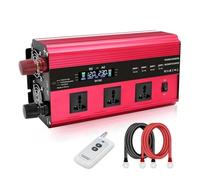 Inversor Potencia Pico 6000 W CC 12 V A CA 220 V 50 Hz Transformador De Energía Solar Convertidor para Coche Pantalla LED 3 Tomas Salida Portátil(12V 220V Universal)
