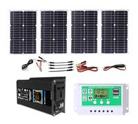Inversor solar de 6000 W con panel solar monocristalino de 100 W, kit inversor de potencia de 12 V a 220 V con controlador de carga PWM de 50 A, pantalla LCD y USB: sistema de energía solar portátil f