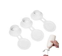 Inverted Bottle Lid, Upside Down Dispenser Cap, 3 Pack Replacement Tops, Leakproof Pouring Accessory for Shower Gel Lotion and Shampoo Kitchen Condiment Emptier Tool Bathroom and Cooking Bottle Helper