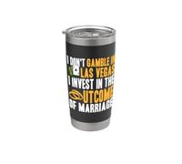 Invertir en matrimonio no en apuestas humor Las Vegas Vaso térmico de acero inoxidable de doble pared