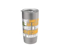 Invertir en matrimonio no en apuestas humor Las Vegas Vaso térmico de acero inoxidable de doble pared