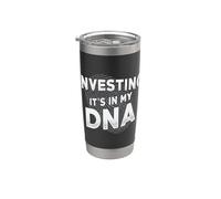 Invertir Está En Mi ADN CEO Jefe Retro Hustle Emprendedor Vaso térmico de acero inoxidable de doble pared