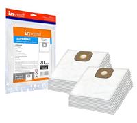 Invest - Bolsas para aspiradora Kärcher: T 7/1 Classic, T 8/1 L, T 11/1, T11/1 Classic Adv Re!Plast, ProT 200 - Alternativa a 6.904-084.0, blanco, bolsas de fieltro con mango de cartón (20)