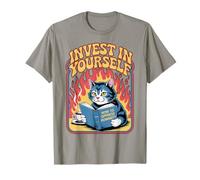 Invest In Yourself Cat Lover Book Kitten Funny Cat Camiseta
