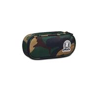 Invicta Estuche Escolar Ovalado 1 Compartimiento - Bolsa Round Plus Green Camo Fantasy GRS, Verde Camuflaje - Soporte para Bolígrafos Escolares - para Niños, Niñas y Adolescentes - Portalápices