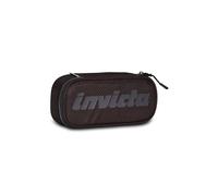 Invicta Estuche Escolar para lápices labiales, línea LED, Negro, Bolsa Ovalada con Bolsillo Interior y Soportes elásticos para bolígrafos, Accesorios de Mochila, Elemental, Mediano, Superior, niño,
