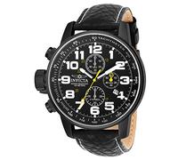 Reloj Invicta 3332 Hombre Cronógrafo Acero Correa Cuero Esfera Negro 100m Nuevo