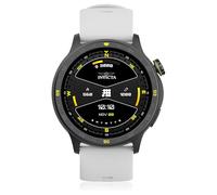 Invicta I-Tech-004 Reloj inteligente digital, pantalla de 1.43 pulgadas, correa de silicona, seguimiento de natación, más de 100 modos deportivos, Bluetooth 5.3, GPS, banda blanca, funda negra, unisex
