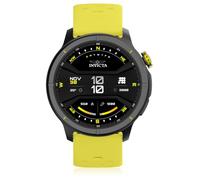 Invicta I-Tech-006 Reloj inteligente digital, pantalla de 1.48 pulgadas, correa de silicona, seguimiento de natación, más de 100 modos deportivos, Bluetooth 5.3, GPS, banda amarilla, funda negra