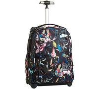 Invicta Mochila con Ruedas, WILDFLOWERS, Bolsa con Ruedas Para Libros, 2 en 1, Mochil Trolley, para chicos&chicas Para la escuela, el deporte, el tiempo libre, funda para portátil, Negro