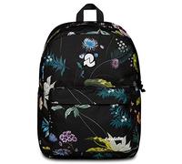 Invicta Mochila escolar Carlson, mochila mono compartimento con bolsillo interior, bolsillo para PC, bolsillos laterales porta botella - Mochila de viaje, mochila universidad, Black Flowers, 30 x 41,5