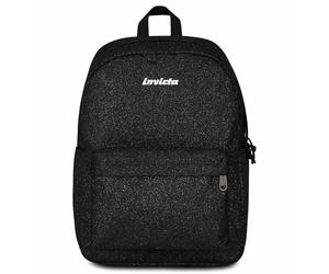 Invicta Mochila Escolar Carlson, Negro Brillante, Mono Compartimento con Bolsillo para PC y Bolsillo para Botella, 24 l, Escuela Secundaria y Superior, Mochila para niña