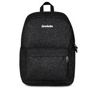 Invicta Mochila escolar Carlson Shine, negra, 24 L, efecto purpurina, un solo compartimento, bolsillo interior con cremallera, compartimento para PC ablet, bolsillo lateral para botella de agua