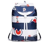 Invicta Mochila, VINTAGE NEXT; Mochila Minisac con Cordón, Mochila Casual, Unisex, 8 LT, para viajes de un día y tiempo libre, con cinturón, plegable, diseño italiano, bicolor Azul/Blanco