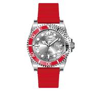 INVICTA Pro Diver 47167 Reloj para Hombre - Impermeable - Analógico - Movimiento Cuarzo - Acero Inoxidable con Esfera Negro - 43mm, Plateado/Rojo