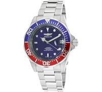 Invicta Pro Diver Reloj automático para hombre de acero inoxidable, Plata / Azul / Rojo, 40 mm