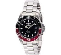 Invicta Pro Diver Reloj automático para hombre de acero inoxidable, Plata / Rojo, 40 mm