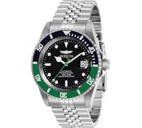 Invicta Pro Diver Reloj automático para hombre de acero inoxidable, Plata / Verde, 42 mm