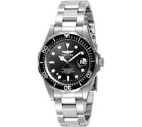 Invicta Pro Diver Reloj de cuarzo para hombre de acero inoxidable, Negro / Plata, 37 mm