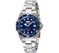 Invicta Pro Diver Reloj de cuarzo para hombre de acero inoxidable, Azul / Plateado, 37 mm